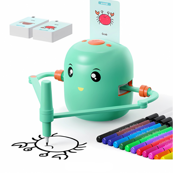 Smart Drawing Robot for Kids Ages 3-8: Interactive Educational Toy with 64+ Flash Cards - Boost Creativity & Fine Motor Skills
